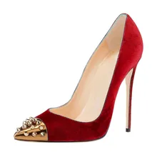 2019 Sexy Shoes Women 10cm Pointed Toe Stiletto Heels Pumps Ladies Stylish High Heels Suede Leather Pumps Big Size 34-46 C033B
