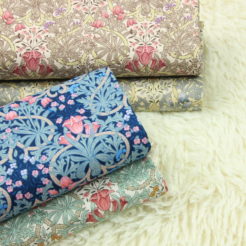 

half yard import 100% cotton retro flower print fabric, handmade DIY bag garment dress cloth A877