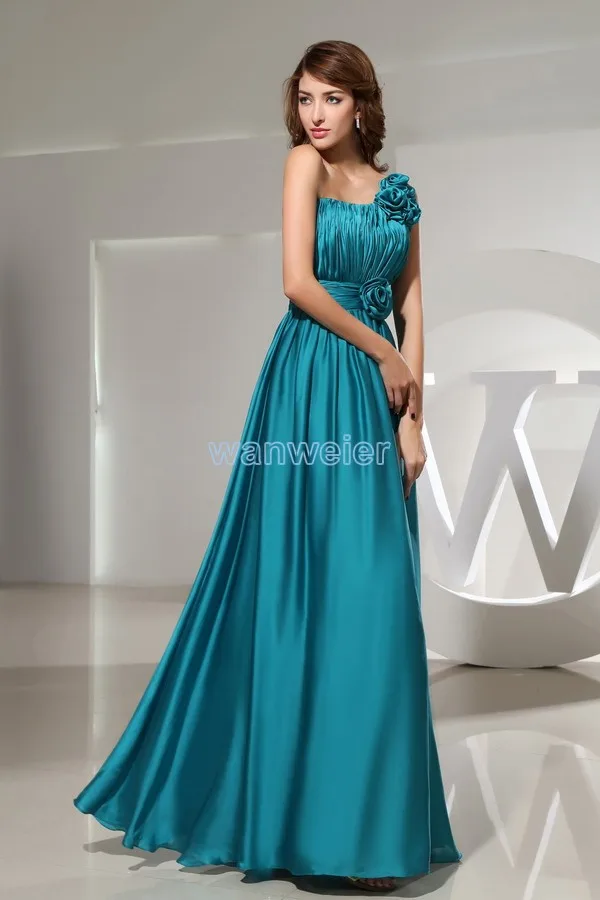 

free shipping maxi dresses long 2013 women's formal vestidos formales one sholder plus size modest bridal bridesmaid dresses