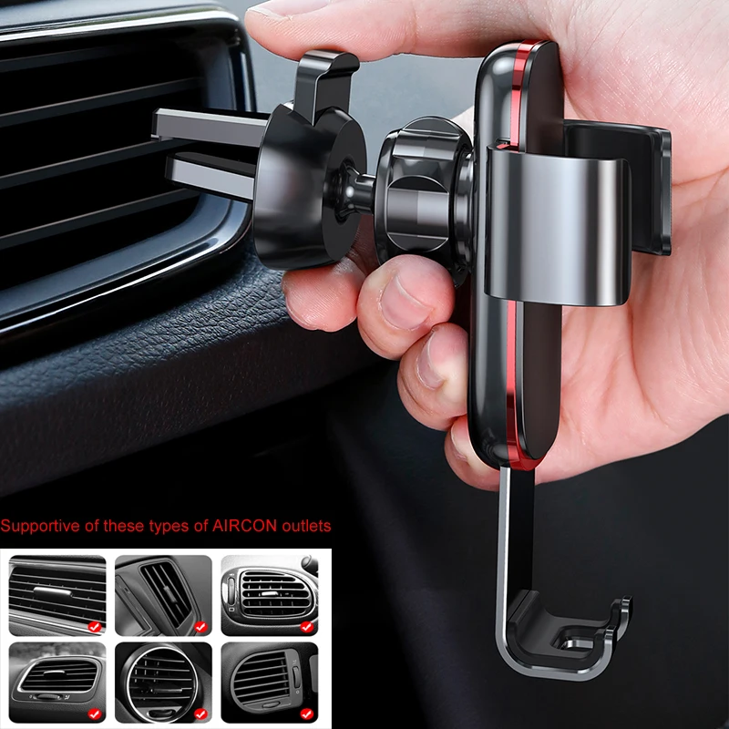 Baseus Universal Car Phone Holder For iPhone Samsung S9 Plus Huawei Car Holder Air Vent Mount Metal Gravity Mobile Phone Holder