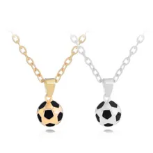 WKOUD, cadena de eslabones de fútbol a la moda, collar con dije de fútbol, colgante de bola deportiva dorada, joyería para hombres, niños, collar con colgante de regalo