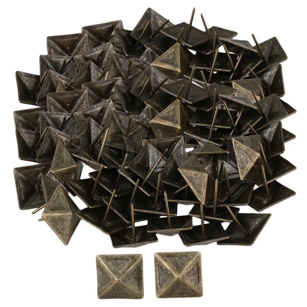100xBQLZR 30x30mm Red Bronze Antique Square Upholstery Nails Tack Pyramid Studs Vintage Furniture 100xBQLZR 30x30mm Red Bronze Antique Square Upholstery Nails Tack Pyramid Studs Vintage Furniture