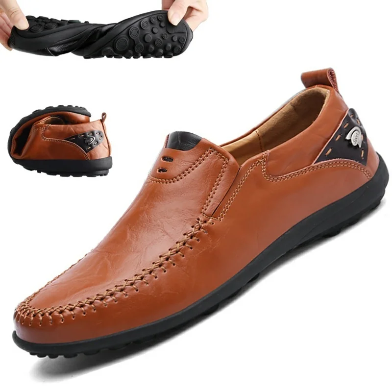 

New Handmade Casual Shoes Men Moccasins For Men Comforable Leather Flat Shoes Soft Leather Men Loafers C2-2487