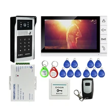 9 дюймов ЖК-экран видео домофон комплект+ открытый RFID код клавиатуры номер дверной Звонок камера+ пульт+ Мощность