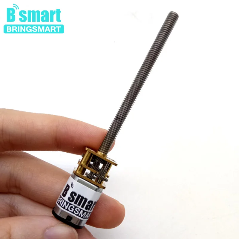 

Bringsmart Gear Motor M4 55mm Threaded Shaft 3V 6V 12V DC Reducer 15/30/50/60/100/200/300/500/1000rpm Mini Machine Long Screw