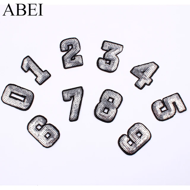 10Pcs/Set 0-9 Iron On Patches Sticker Clothes DIY Numbers Embroidered  Applique Sew on Repair Clothing Decoration - AliExpress