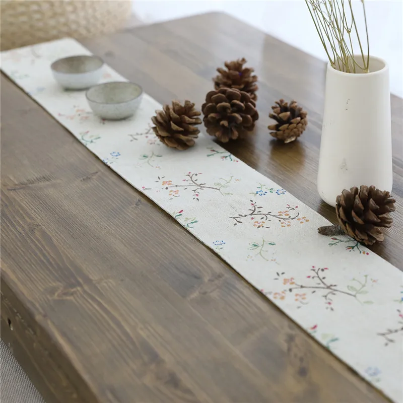 

Nodic Print Linen Tea Table Cover Table Runner Flag Flannel Modern Tablecloth for Wedding Party Dining Room Home Decor Solid