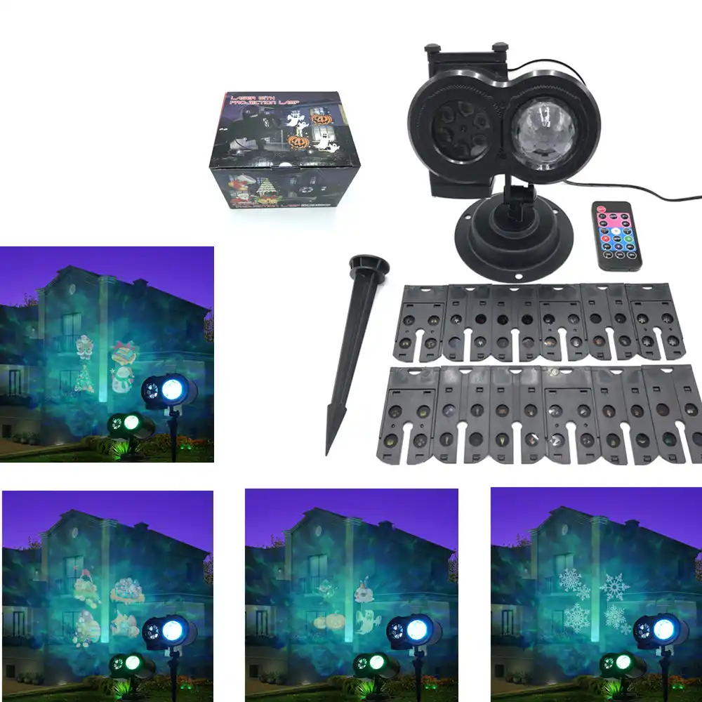 2in1 Rgb Water Wave 12 Patterns Projector Lamp Led Lawm Lighting With Remote Control Halloween Christmas Thanksgiving Decoration Led Lawn Lamps Aliexpress
