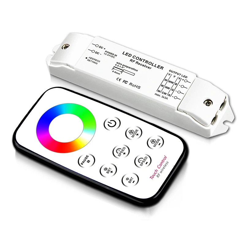 Led RGB Strip Controller 12V RF wireless remote 3CH*3A Output Receiver