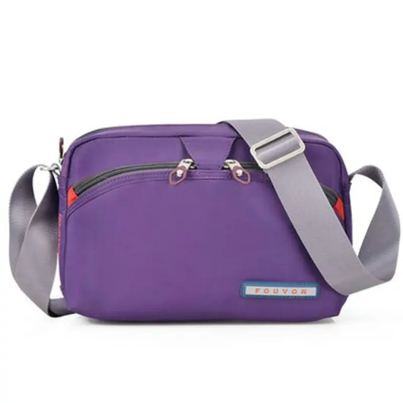 Fouvor для женщин курьерские Сумки для Водонепроницаемая Нейлоновая Сумочка женская сумка через плечо bolsa sac основной - Цвет: Фиолетовый