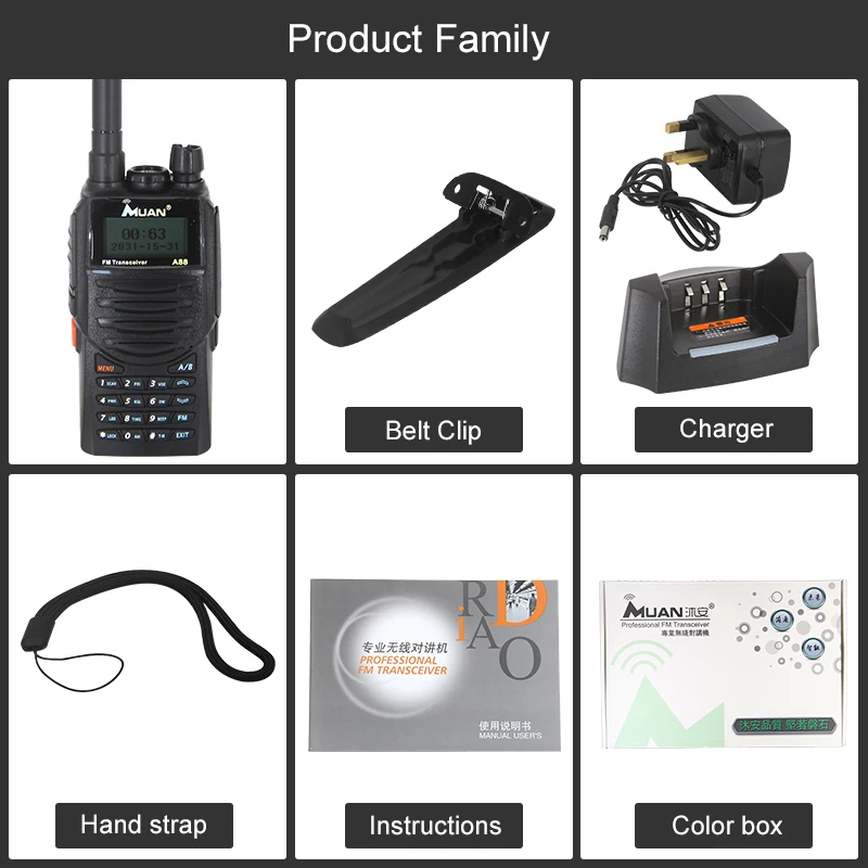 Muan-A88-Walkie-Talkie-UHF-VHF-Dual-Band-Two-Way-Radio-400-470Mhz-199-Channels-Portable (3)