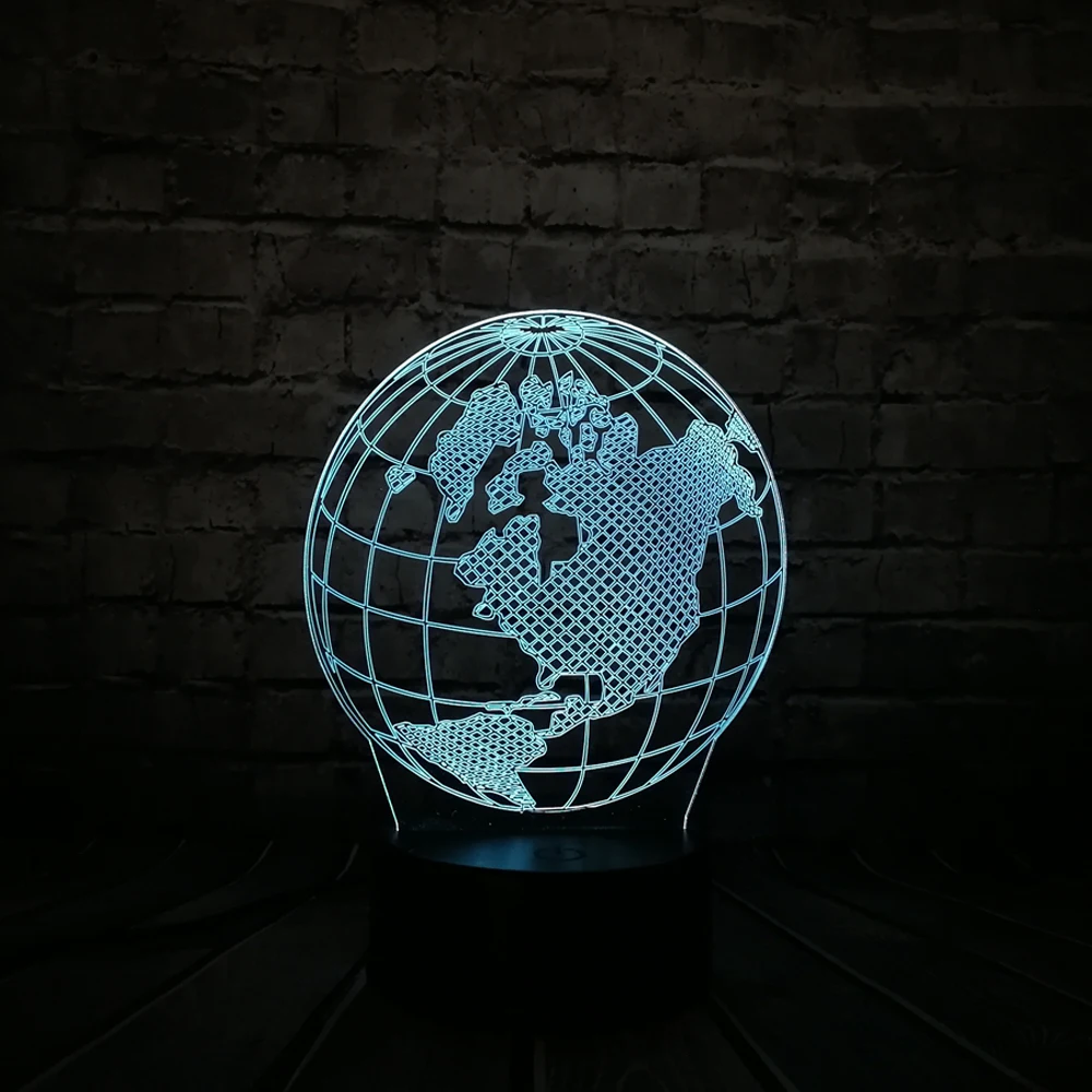 

New Tellurion Globe World America Map 3D LED Lamp 7 Colors Change Mood Bulb Kid Desk Decorative Sleep lamp Gadget Gift Toy