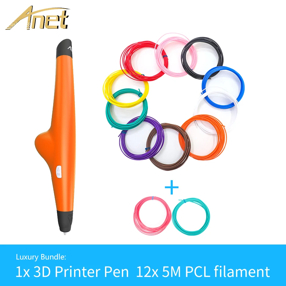 

Anet 3D Pen DIY drawing pen with USB data cable Low temperature 3D Pen Printing pen support 1.75mm PCL filament refills For kids
