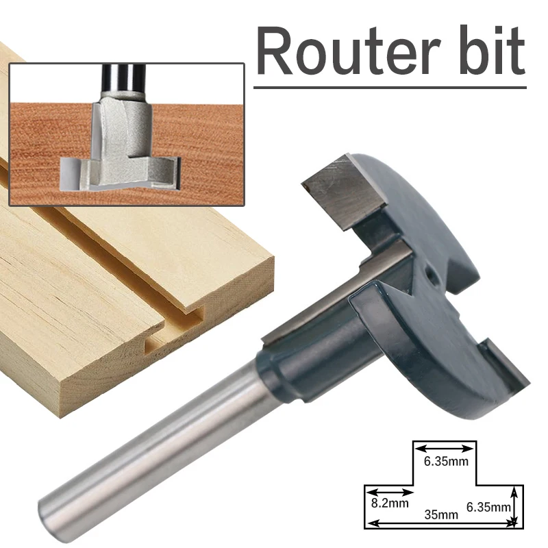  T-Slot Milling Cutters Handle Slot Engraving Machine Woodworking Straight Flange T-shaped Milling C