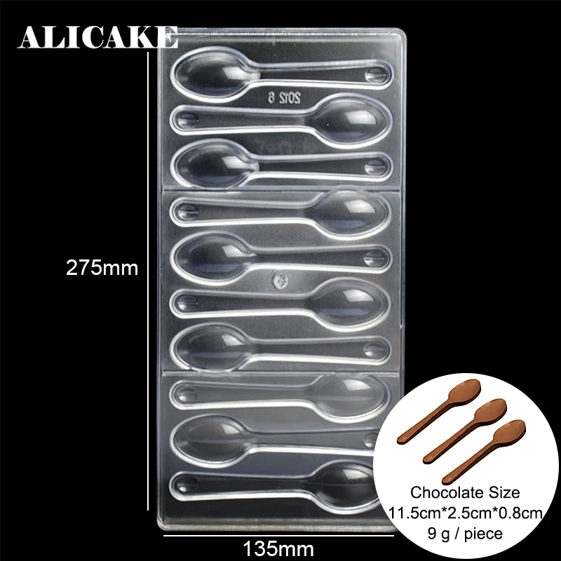 

Spoon Molds of Chocolate Bakeware Candy Dessert Baking Form for Baker Party Pastry Tools Polycarbonate Chocolate Plastic Mould