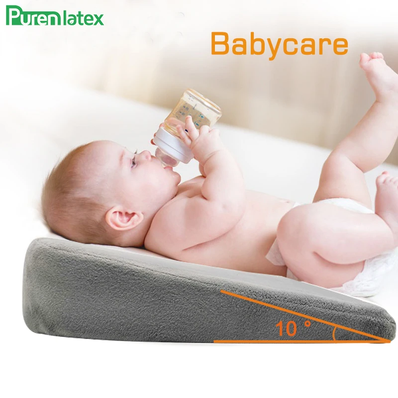 PurenLatex Baby Cushion Tilt Shape Memory Foam Baby Infant Anti Spit