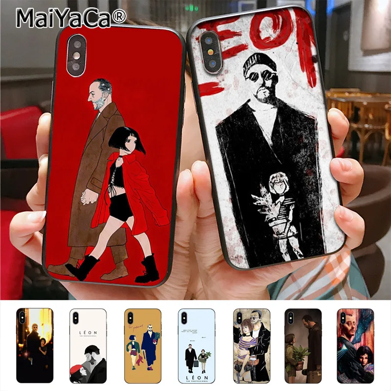 

MaiYaCa Leon Matilda Natalie Portman Painted cover Colourful Design Phone Case for iphone 11 Pro 8plus 7 6S Plus X 10 5S case