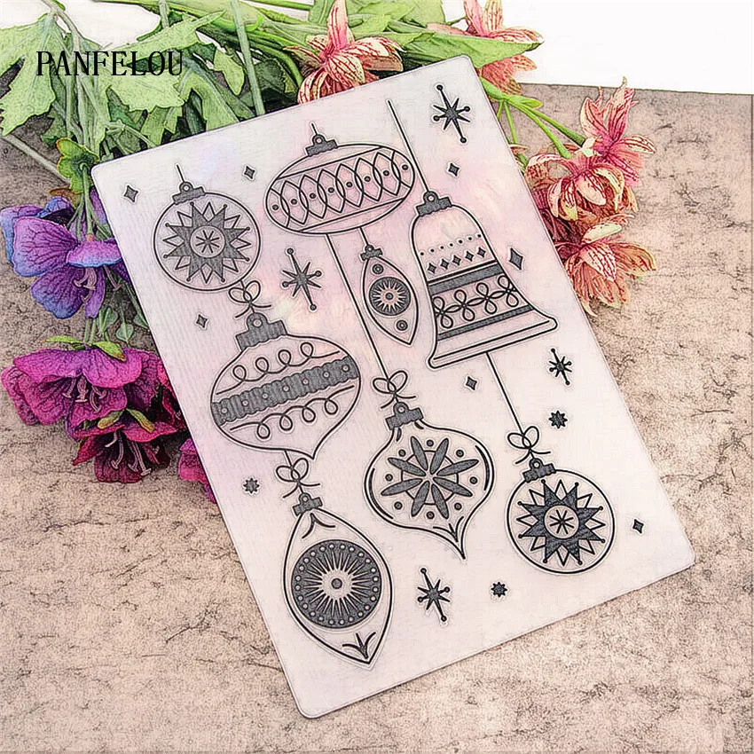 

PANFELOU Lantern pendant Embossing folders Plastic For Scrapbooking DIY Template Fondant Cake Photo Album Card Making