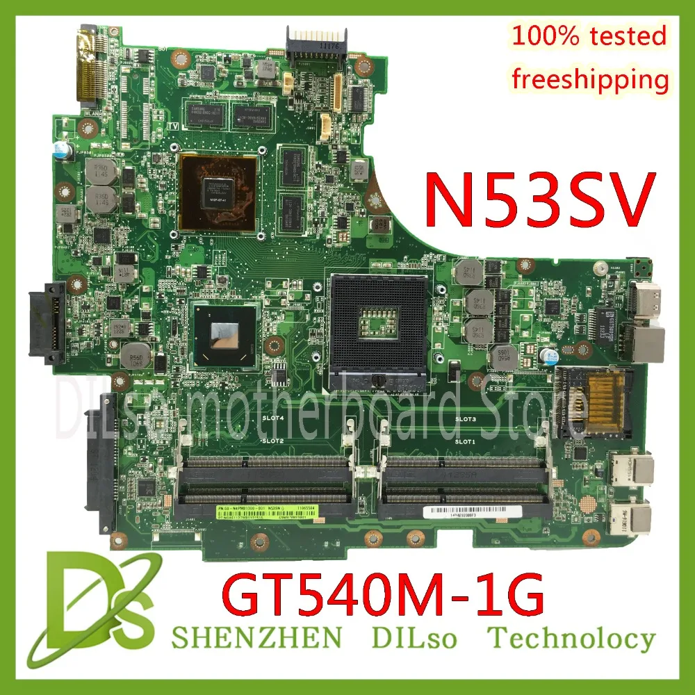 Tanie KEFU N53SV płyta główna ASUS N53S N53SV N53SN N53SM laptopa płyty głównej płyta główna w GT540M 1G pamięci wideo pracy Test 100% oryginalny