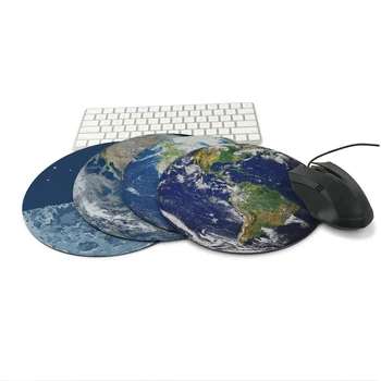 

congsipad Earth Moon New Small Size Round Mouse Pad Non-Skid Rubber Pad 200X200X2mm and 220X220mm For Earth Moon