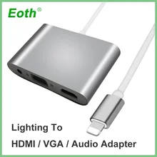 For Lightning to HDMI VGA Jack Audio TV Adapter Converter compatible for iPhone X,for iPhone 8 7 7 Plus 6 6S For iPad Series YH2 For Lightning to HDMI VGA Jack Audio TV Adapter Converter compatible for iPhone X,for iPhone 8 7 7 Plus 6 6S For iPad Series YH2