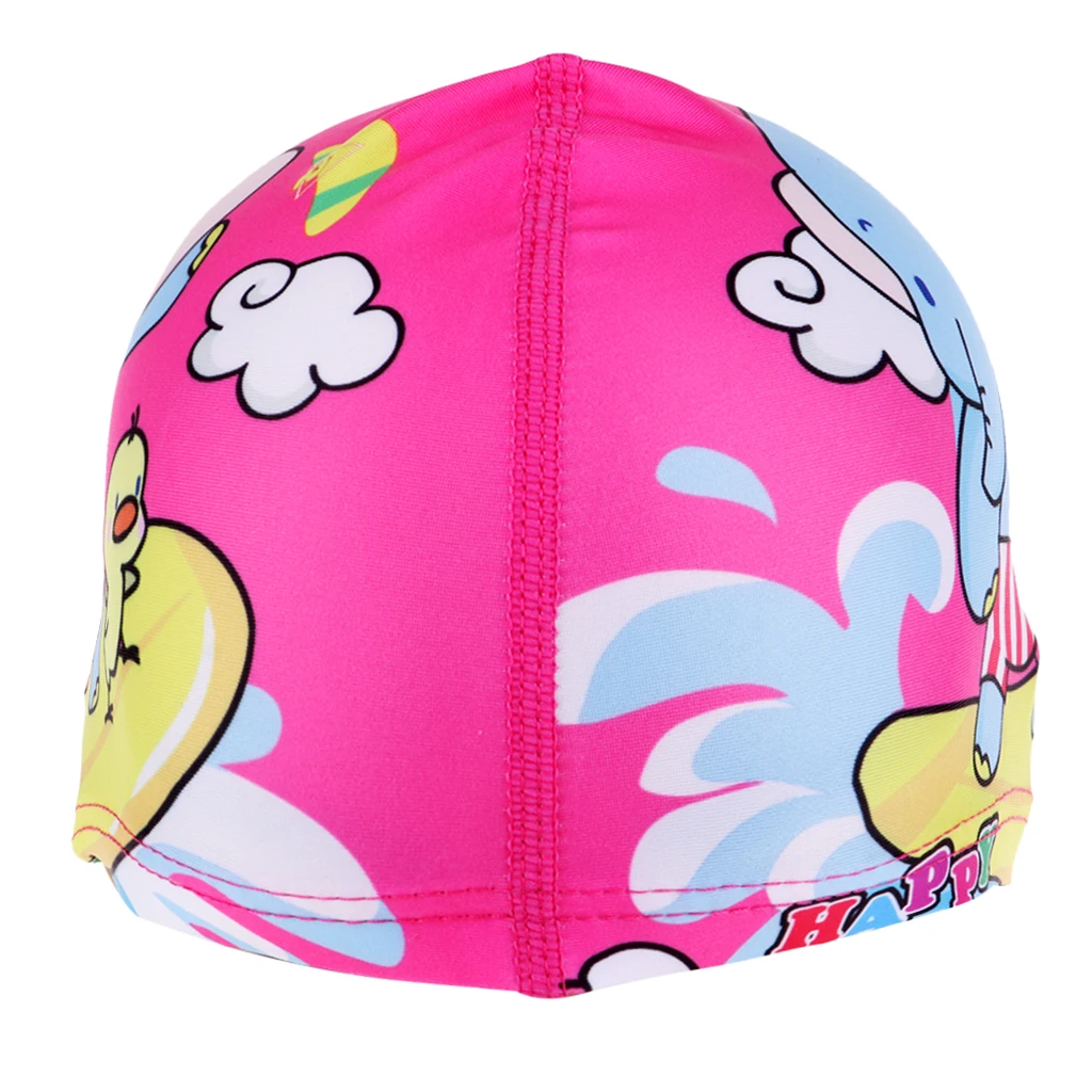 Girl Boy Cartoon Swimming Hat UV Protection Quick-Dry Swim Pool Caps with Cute Girls Elephant Print Kids Watersports Bath Beach
