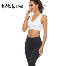 WBTRO Для Женщин Йога Бюстгальтер push up тренажерный зал Фитнес укороченный топ упражнения тренировка бег Байкер Спортивная эластичность спинки спортивный бюстгальтер