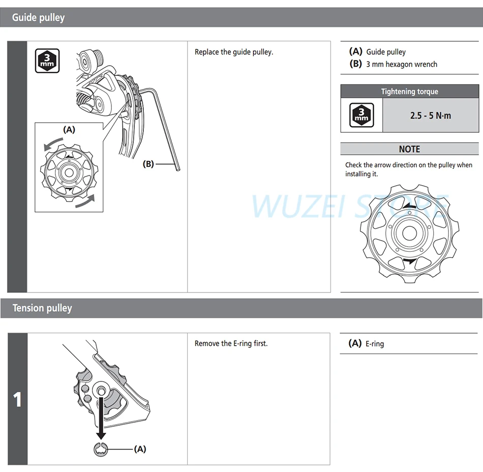 Shimano 11T Bike Pulley set Rear Derailleur Guide Roller RD-5700/T6000/6800/6870/7900/R9000/R9070/R9100/M8000/M663//M9000/M9050