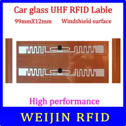 Стекла автомобиля 9912 UHF RFID 99 мм * 12 мм lable Impinj Monza 4QT чип, может использоваться для лобового стекла поверхности