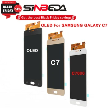

Sinbeda OLED 5.5"For SAMSUNG GALAXY C7(2017) LCD Display C7000 Touch Screen Digitizer Assembly For samsung Galaxy C7 LCD Ecran
