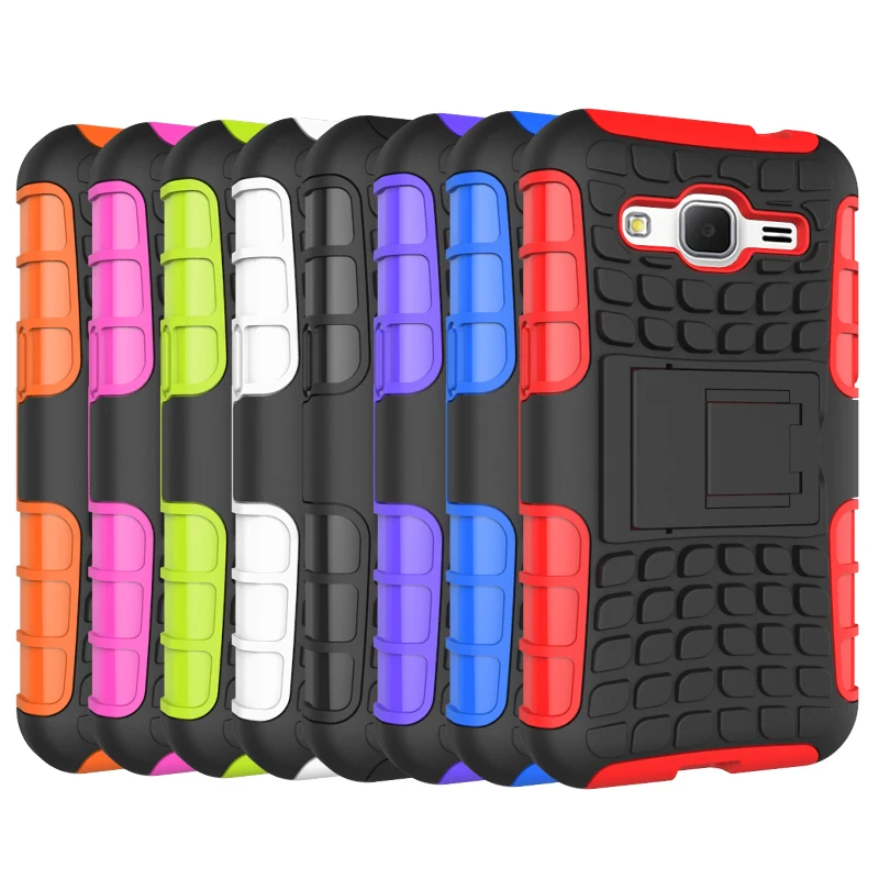 Military Tire grain Rugged Armor hybrid Kickstand phone Cover Case for Samsung galaxy E5 E7 Core Prime G360 Grand G53 |