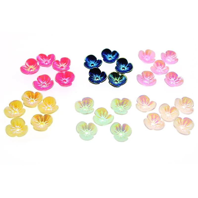 

20pcs Resin Plastic Beads Cap Colours AB Plated Flower Torus Bead End Caps Findings For Women DIY Jewelry Making End Caps Z1068
