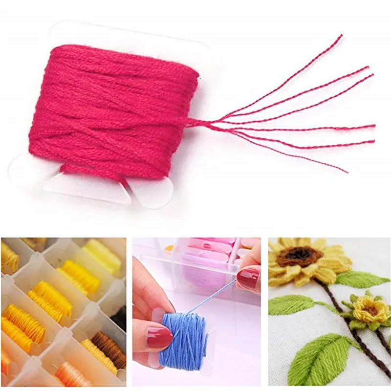 Embroidery Floss with Storage Box 50 Colors Friendship Bracelets Floss Crafts with Plastic Threads Bobbins 40 Pcs Sewing Kits  (9)