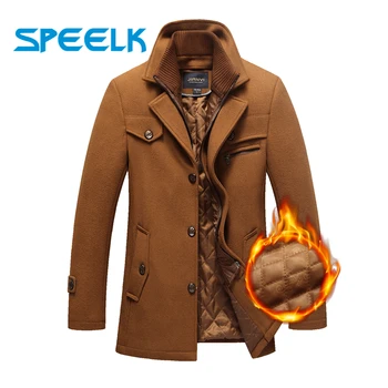 

New Brand Winter Wool Coat Men Double-neck Woolen Jackets Male Plus Size 5XL Thick Jacket Mens Slim Fit Outwear Windbreaker