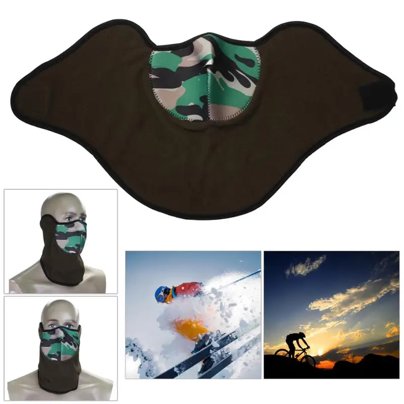 Buy Camo Thermal Fleece Winter Skiing Neck Hoods Half