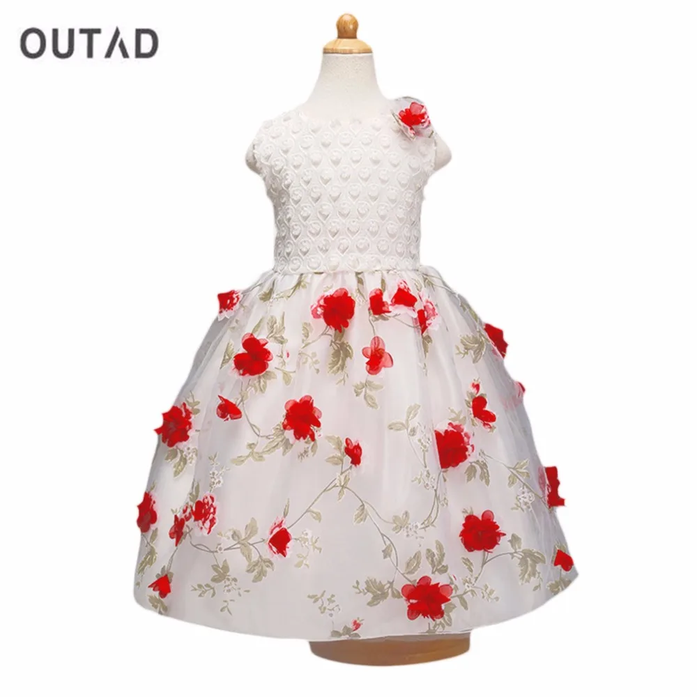 

Hot! OUTAD Children Girls Princess Dress Beautiful Comfortable Floral Printed Party Dress 130CM