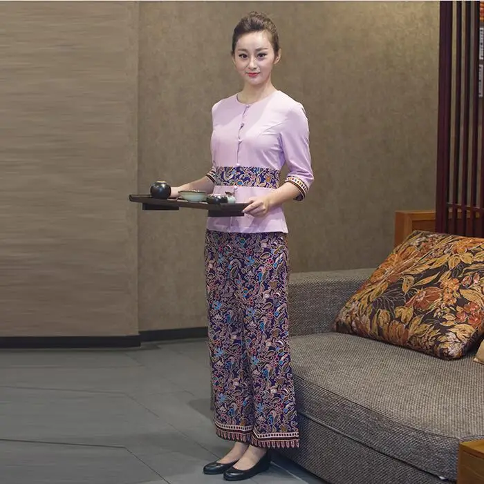 Юго-Восточная Азия рабочая одежда тайский спа техник обслуживание костюм красивая Униформа салон красоты