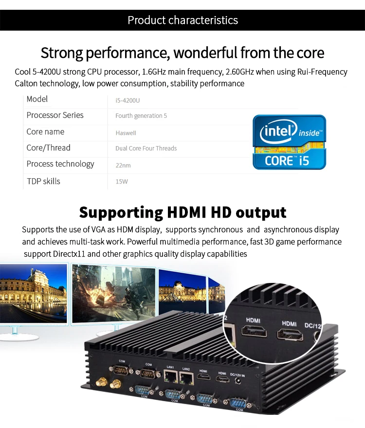 EIP Intel i5-4200 Встраеваемый промышленный ПК(только машина