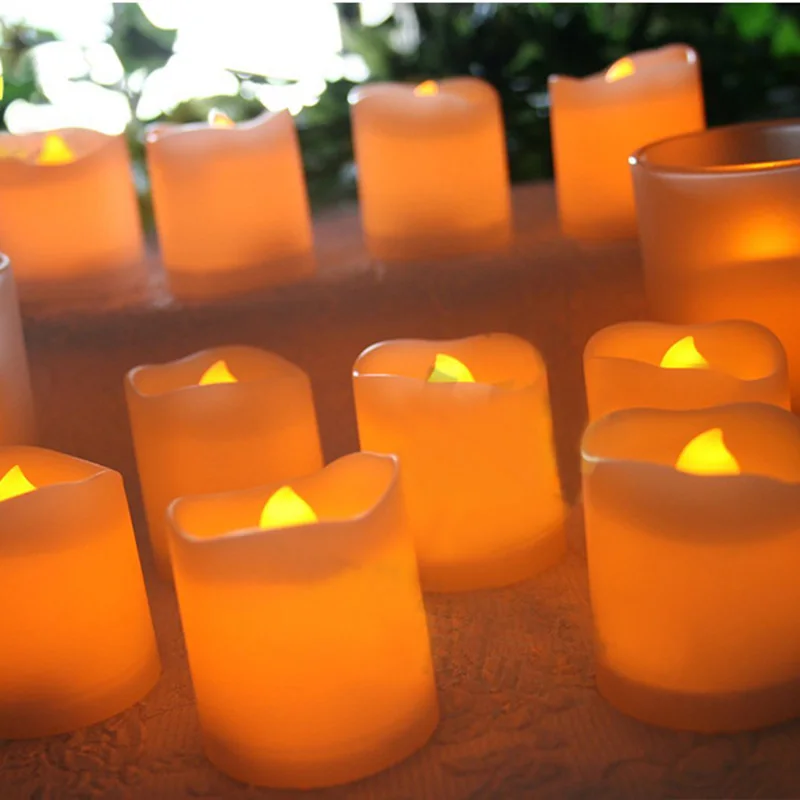 

12Pcs/Lot Bright Flickering Flameless LED Tea Light Electric Fake Candle Battery Operated Home Decor -- JDH99