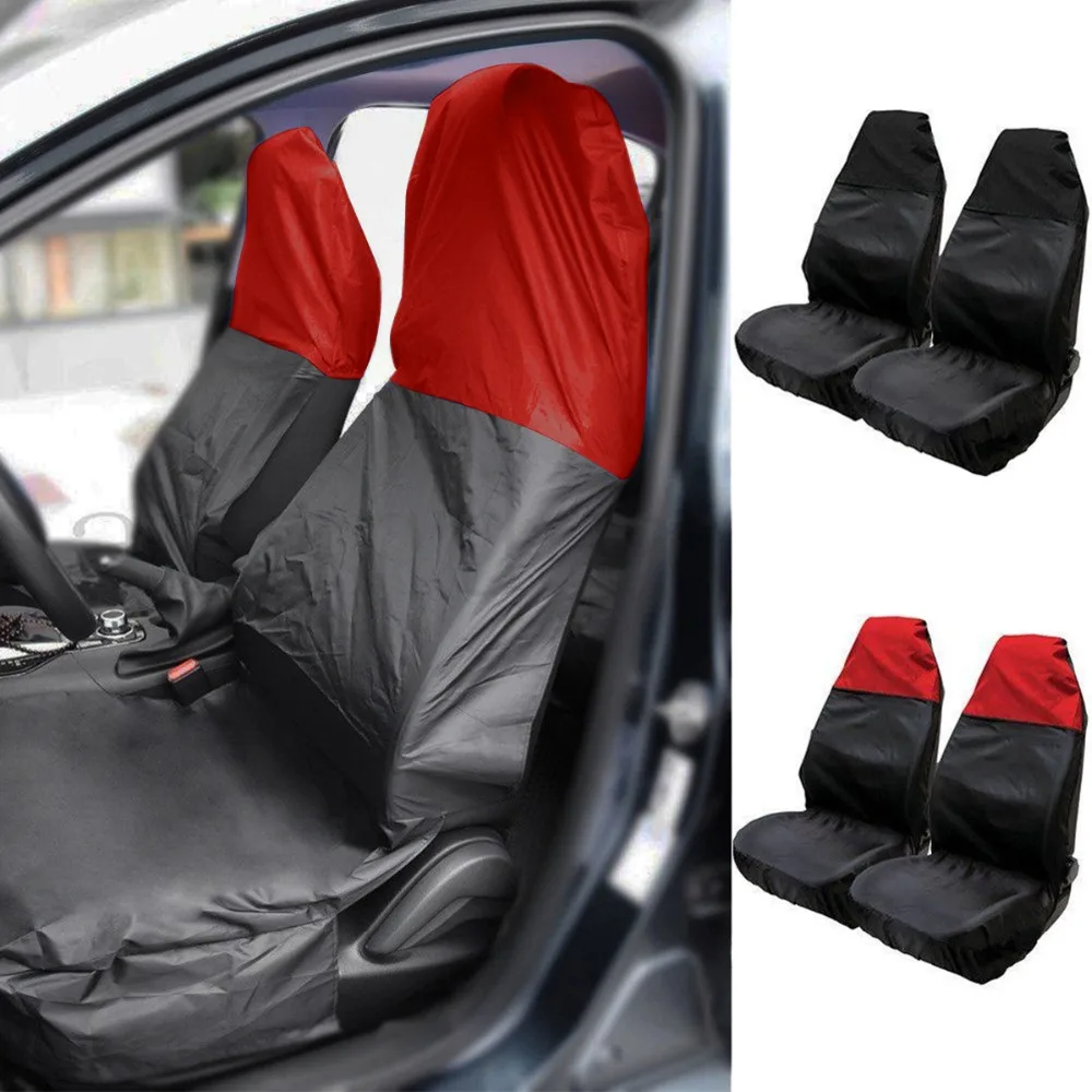 

2pcs Waterproof Universal Front Seat Covers Dustproof Car Seat Cushion Cover Mat Full Cover Protection Auto Supplies