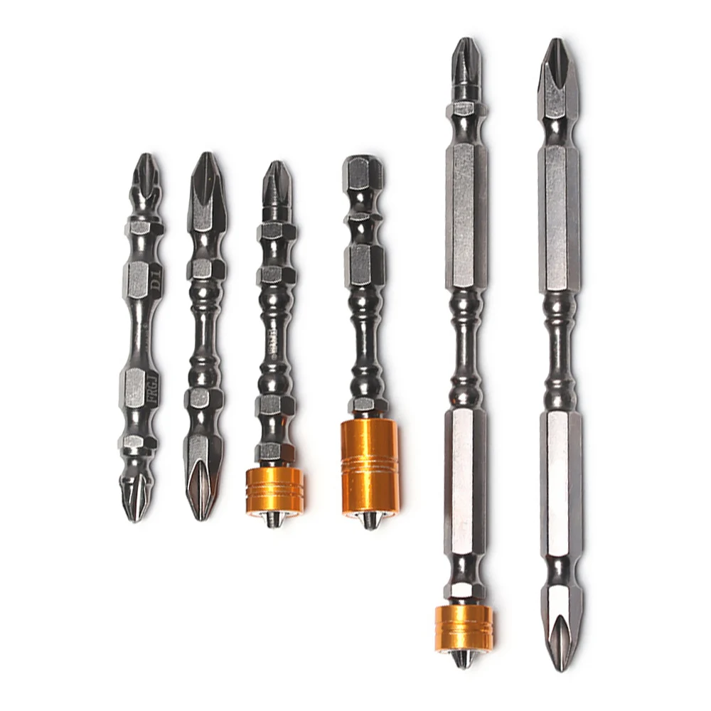 

DAYFULI 1PC PH2 1/4" Hardness Magnetic 65MM 110MM Cross Head Screwdriver Bit Double Head Electric Screwdriver Set Phillips Screw