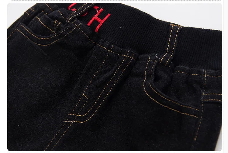 4 Winter Boys Pants Jeans Boy Ripped Jeans Broken Holes Kid Denim Pants Trousers Solid Cotton Elastic Waist