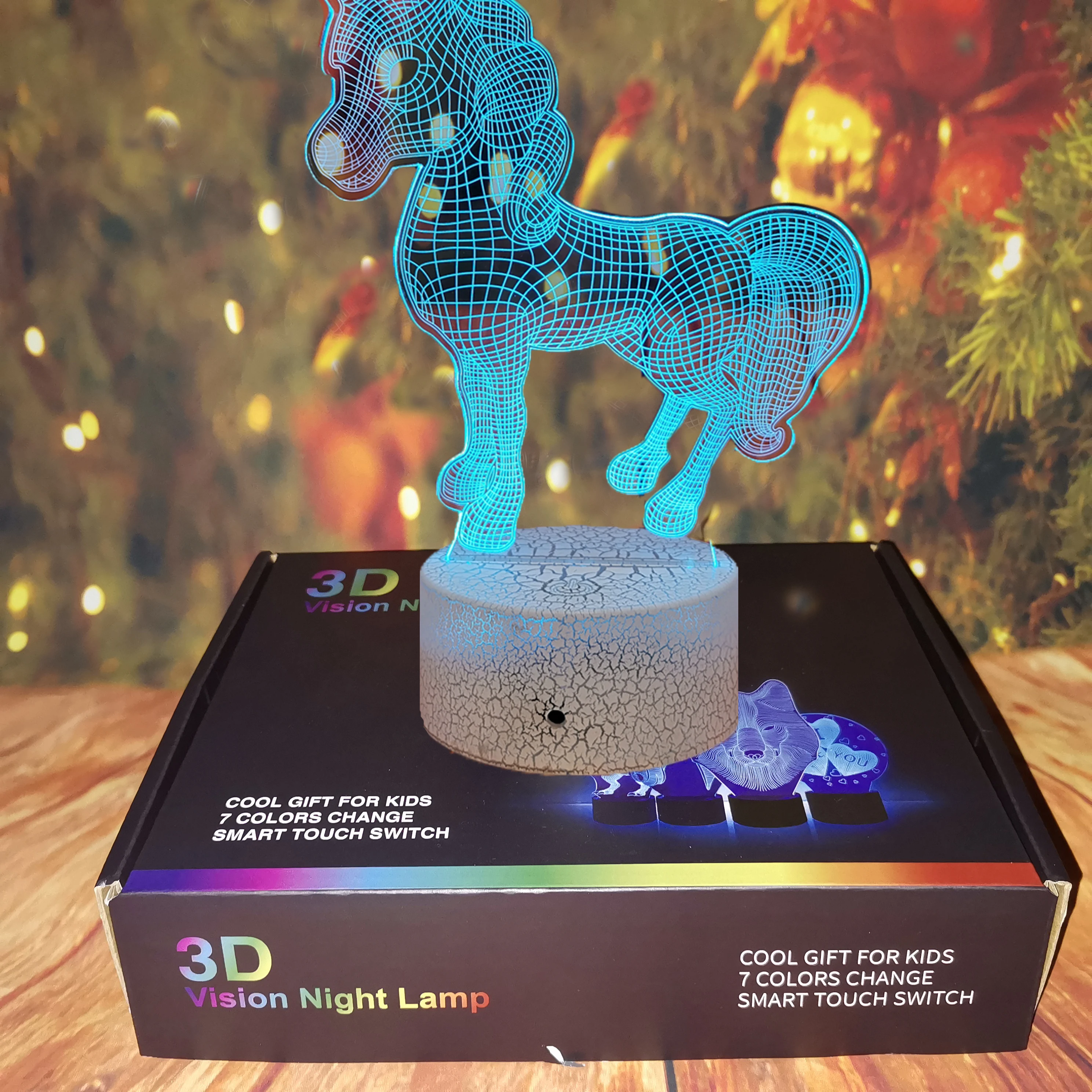 3d Illusion Led Night Light,7 Colors Gradual Changing Touch Switch Usb