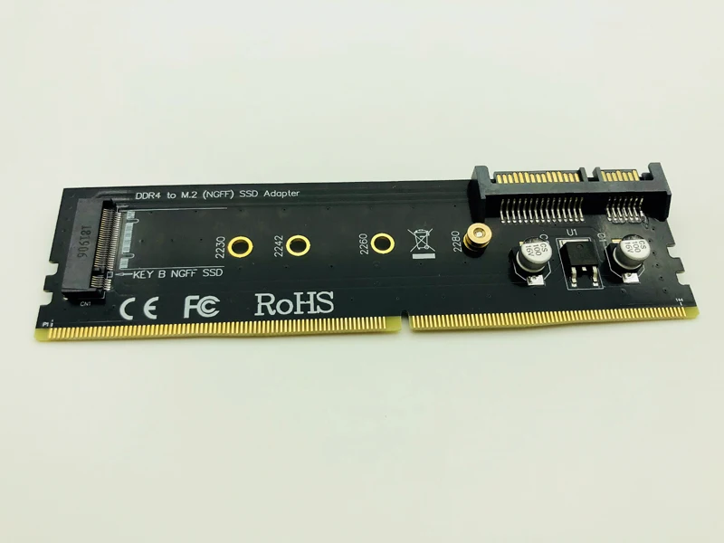 Переходник DDR4 на M.2 SATA переходник Память DIMM NGFF SSD B Key 15Pin Power 7pin порт материнскую