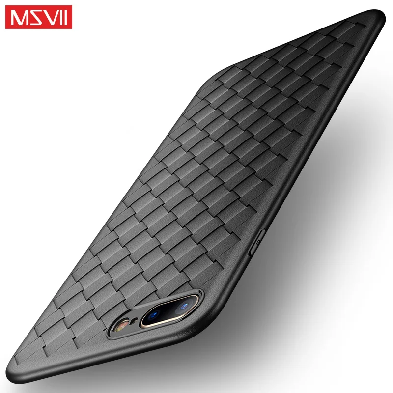 100% оригинал Msvii китайский плетеный кожаный чехол из ТПУ для iphone 7 8 plus стильный|case