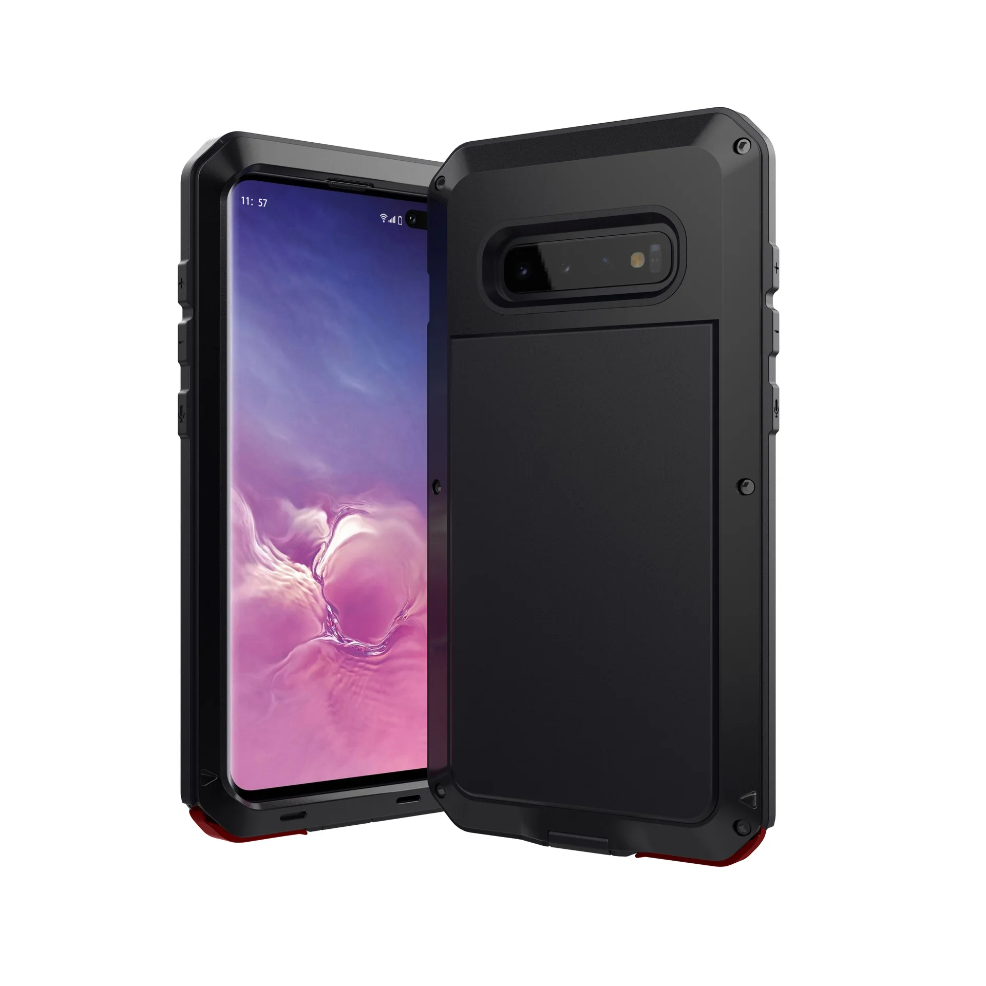 

Luxury Metal Silicone Hybrid Case for Samsung Galaxy S10 S10e Heavy Duty Shockproof Cover Cases for Samsung Galaxy S10 Plus