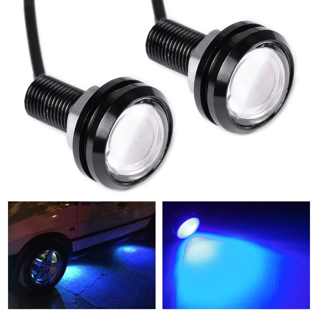 New 2Pcs 12V Blue Eagle Eye Hawkeye LED Strobe Fog Light Lamp Daytime