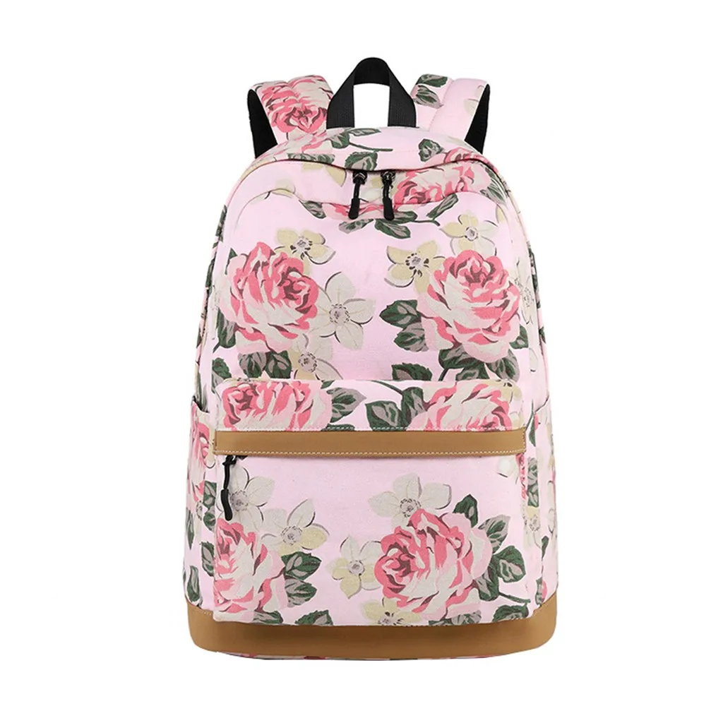 

Outdoor School Canvas Stripe Backpack Fits 17 Inch Laptop with USB Port Charge #D