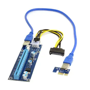 

Zihan PCI-E 1x to 16x Mining Machine Extender Adapter with USB 3.0 & 6Pin Power Cable