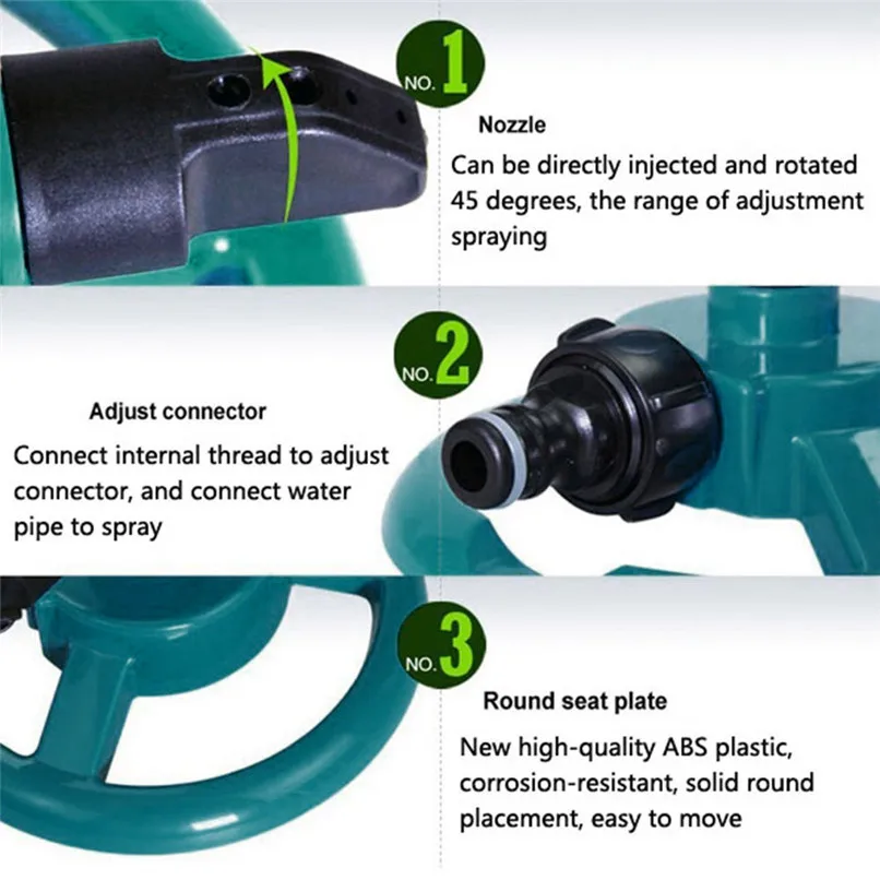 Garden Sprinklers Lawn Sprinkler Automatic Garden Water Sprinklers Lawn Irrigation Rotation 360 for  Lawn Garden #2h01 (7)